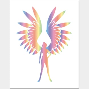 Rainbow Angel Posters and Art